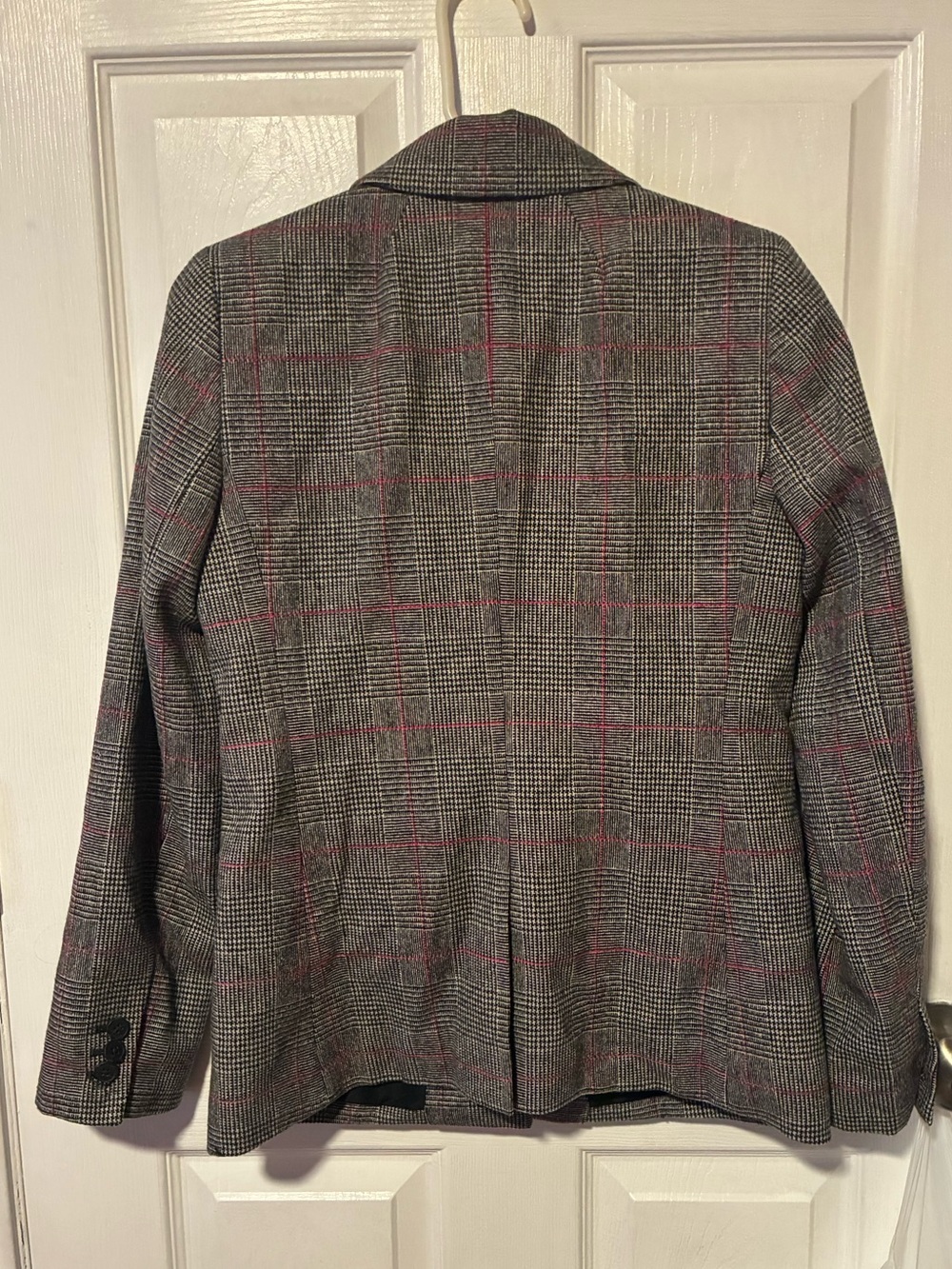 J Crew Womens Grey Glen Plaid One Button Wool Blend Blazer Jacket Career Size 2 - Picture 3 of 4